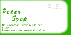 peter szep business card